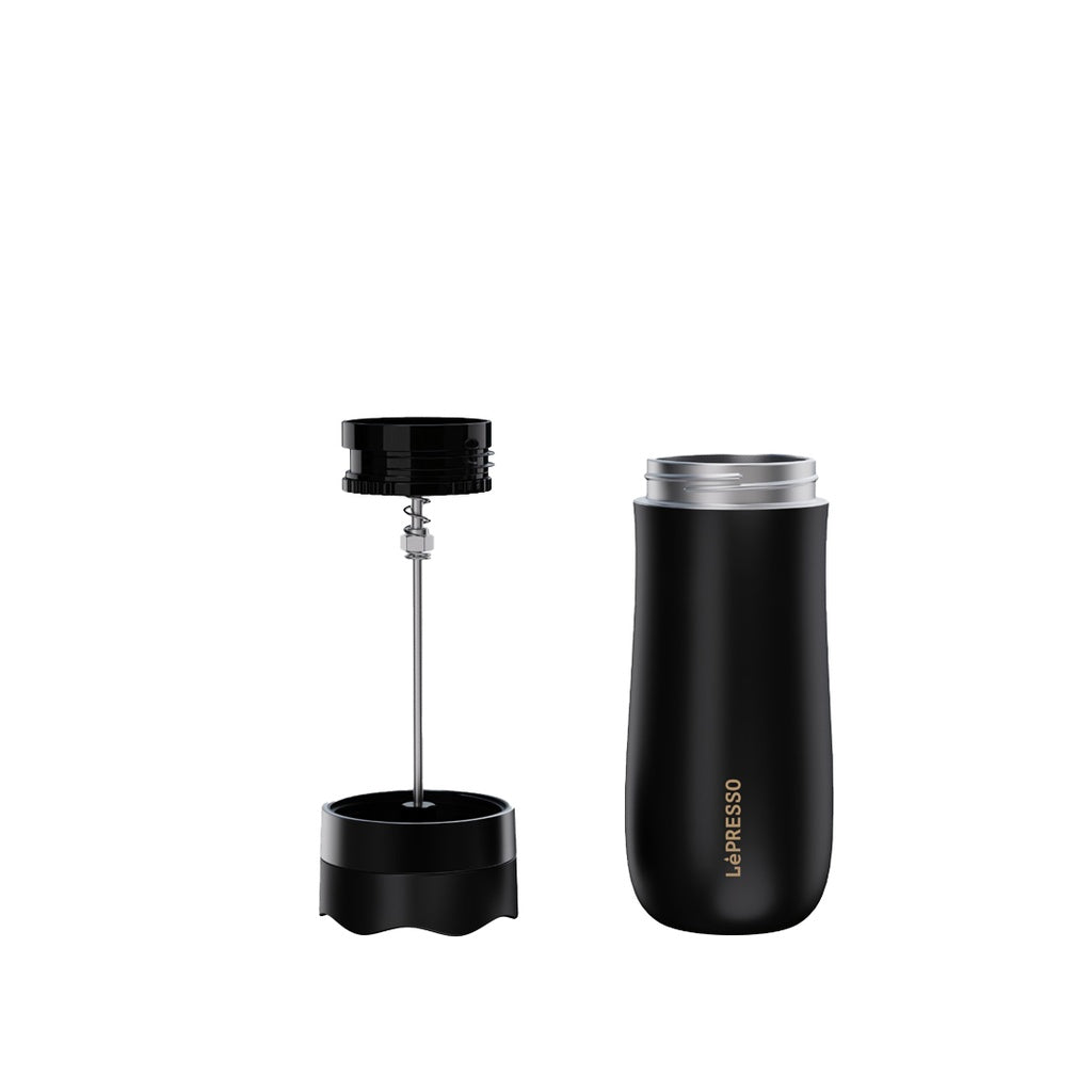 LePresso Insulated Mug with French Press - Black