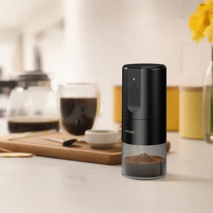 LePresso Portable Coffee Conical Grinder Espresso Machine - Black