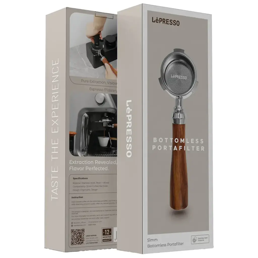 Lepresso 51mm Bottomless Portafilter - Brown