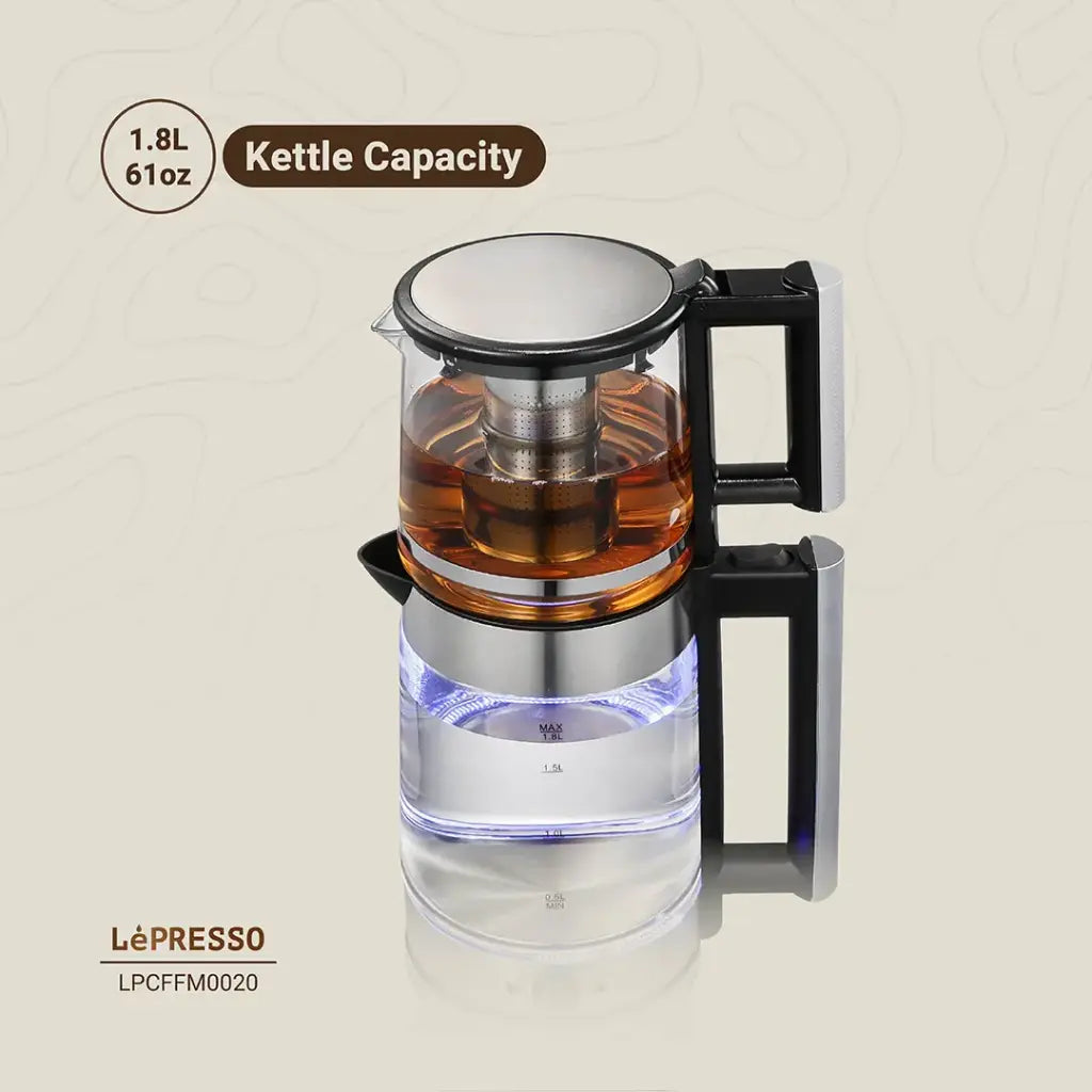 Lepresso Turkish Tea Glass Kettle - Black