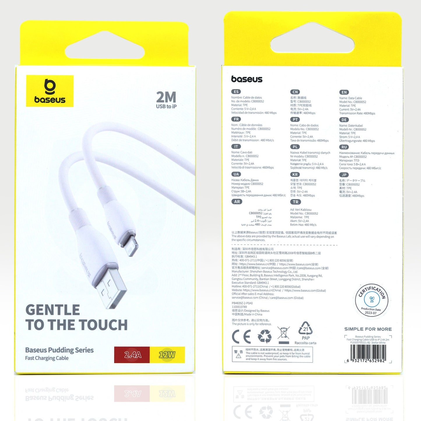 Baseus Charging Cable USB to Lightning 2.4A White