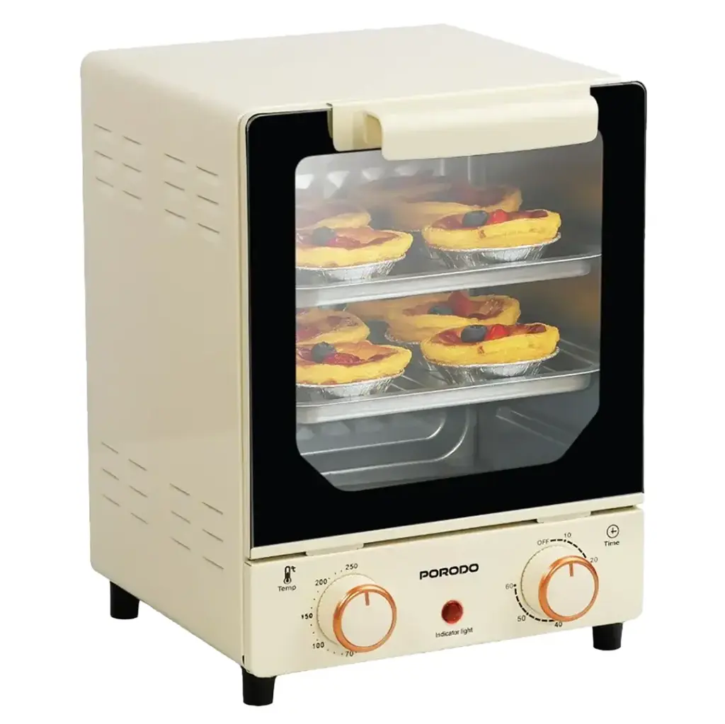 Porodo Lifestyle Vertical Design Temp Glass Mini Oven - White