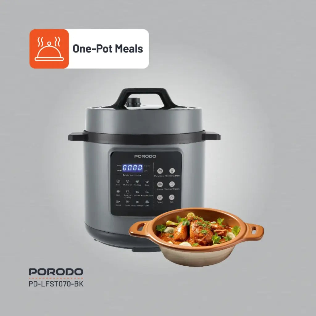 Porodo Lifestyle 1300W Multi-Cuisine Pressure Cooker - Black