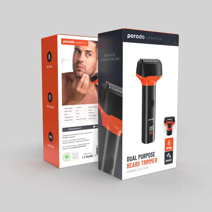 Porodo Lifestyle Dual Purpose Beard Trimmer Seamless Close Shave