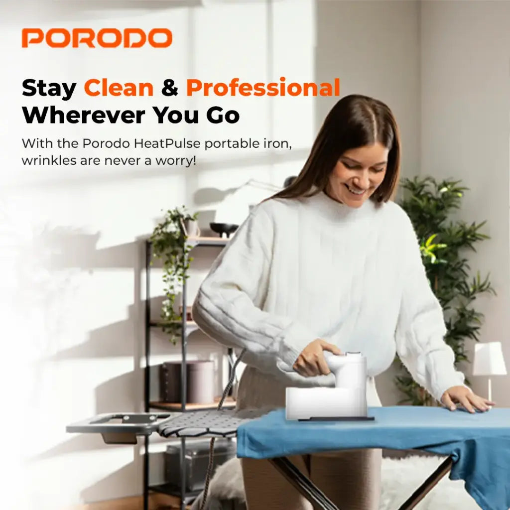Porodo Lifestyle Heatpulse Portable Steam Iron - White