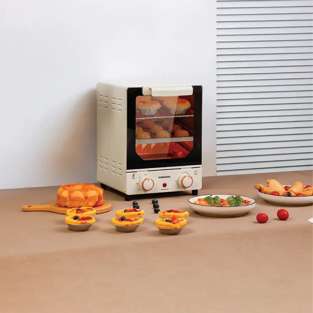 Porodo Lifestyle Vertical Design Temp Glass Mini Oven - White