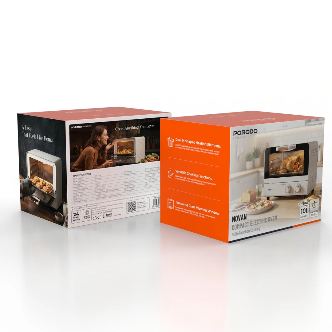 Porodo Lifestyle 10L Compact Electric Oven - Beige