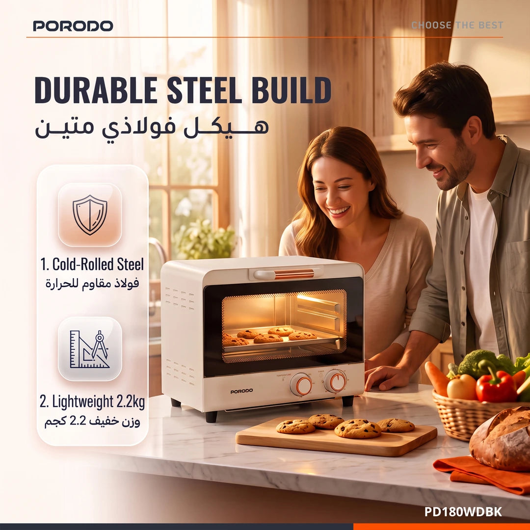 Porodo Lifestyle 10L Compact Electric Oven - Beige