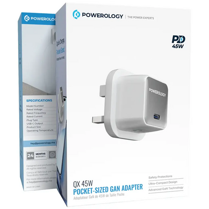 Powerology QX 45W Pocket-Sized GaN Adapter
