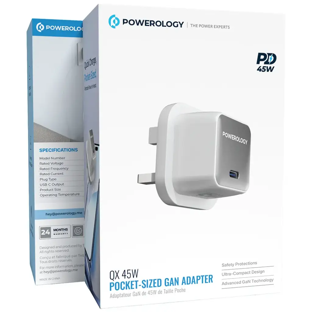 Powerology QX 45W Pocket-Sized GaN Adapter