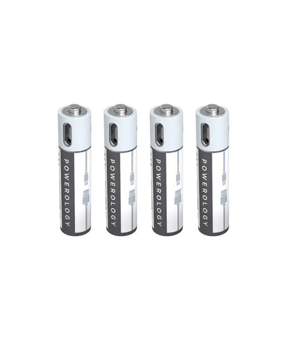 Powerology AAA USB Rechargeable Battery (4pc pack)