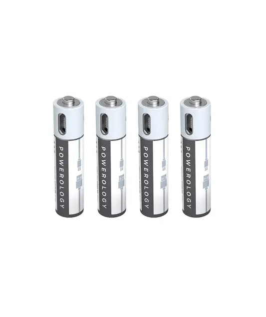 Powerology AA USB Rechargeable Battery (4pc pack)