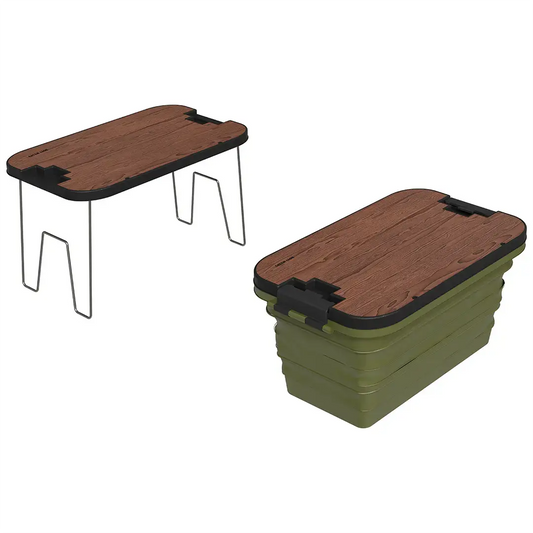 Green Lion Folding Basket with Built-In Table - Green