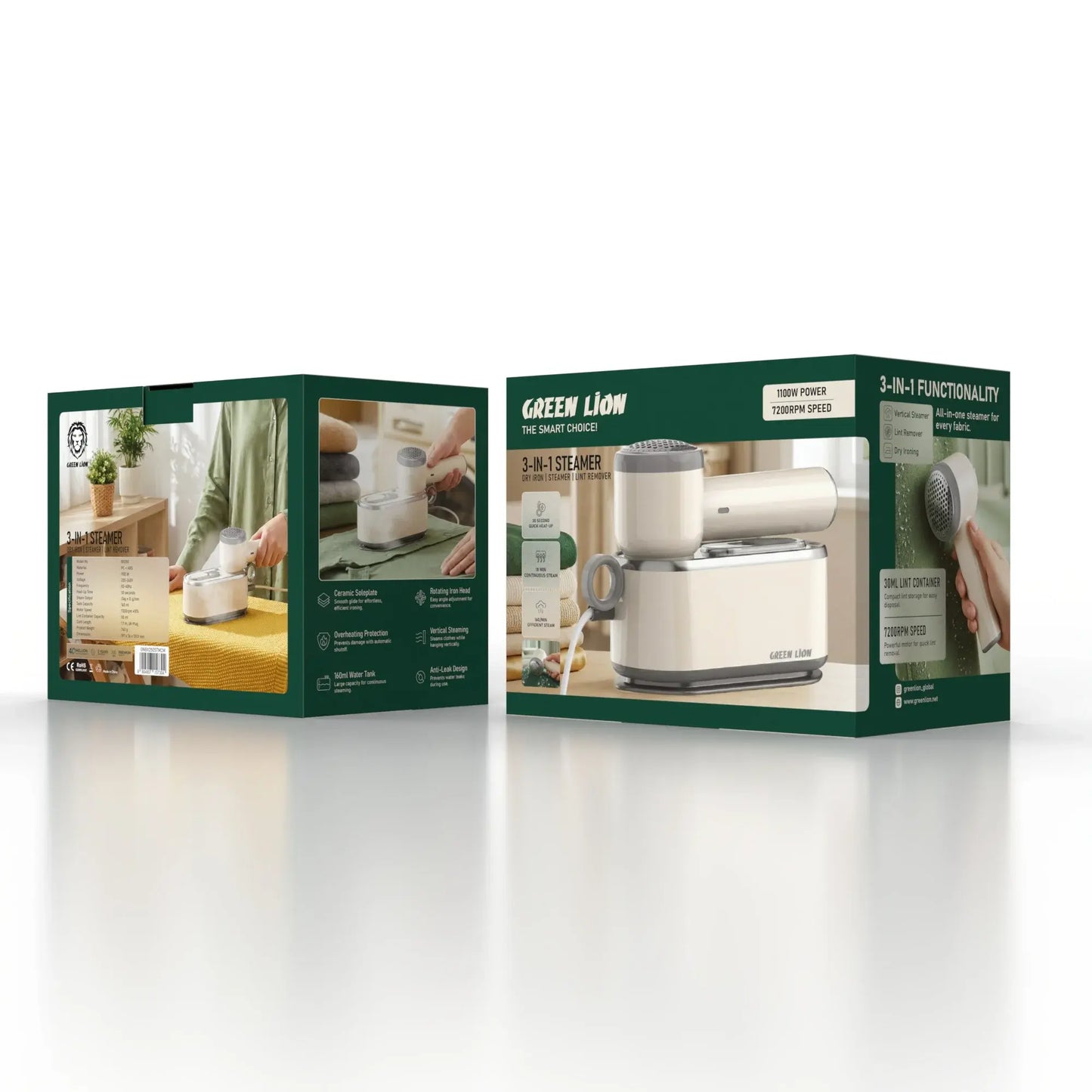 Green Lion 3 IN 1 Steamer Dry Iron, Steamer, Lint Remover