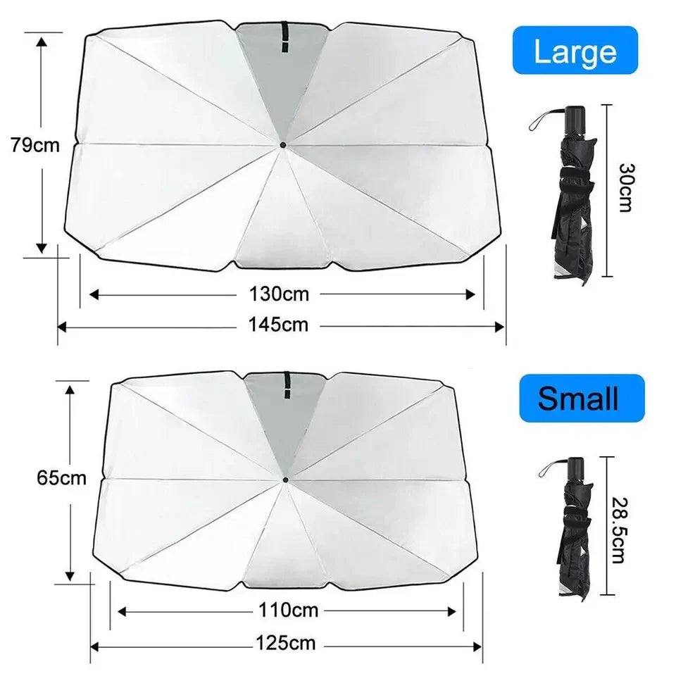 An umbrella made of heat-insulating fabric to shade the car from the sun's rays Big