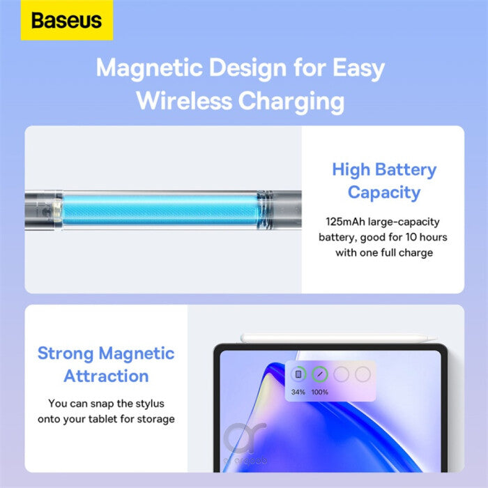 Baseus Smooth Writing 2 Series Wireless Charging Stylus Portable Touch Screen Capacitive Pencil with Nib (Active Wireless Version)