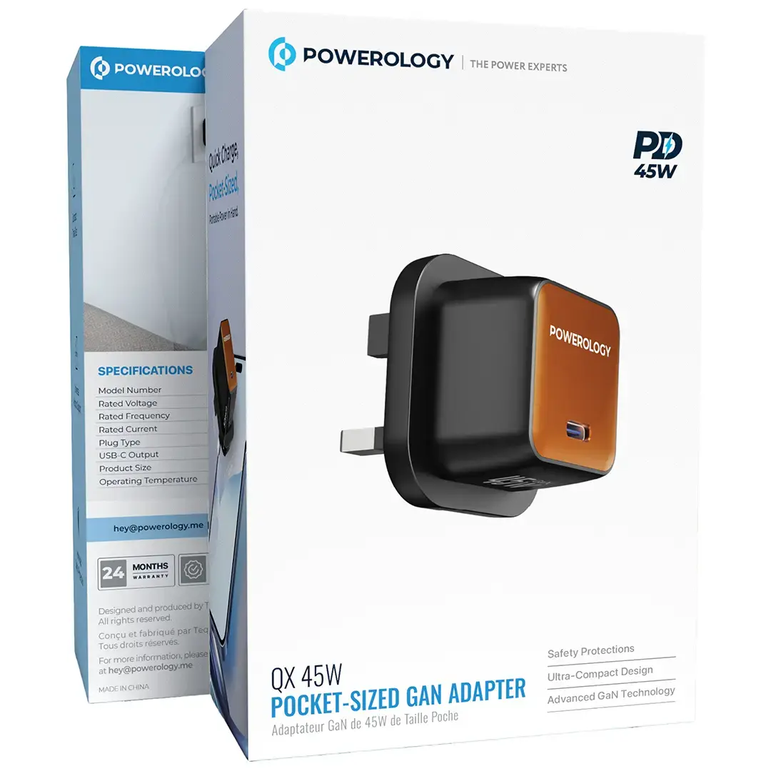 Powerology QX 45W Pocket-Sized GaN Adapter