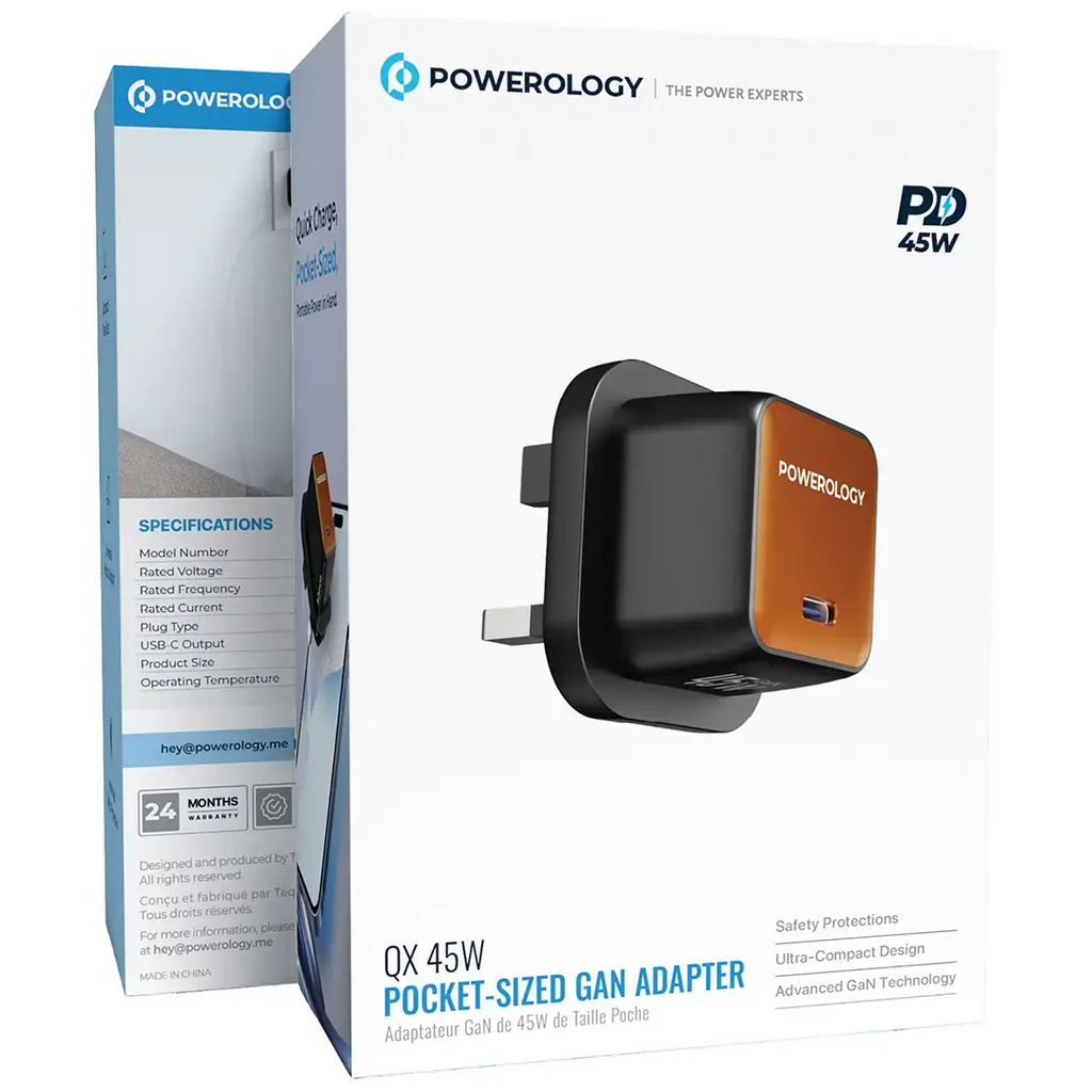 Powerology QX 45W Pocket-Sized GaN Adapter