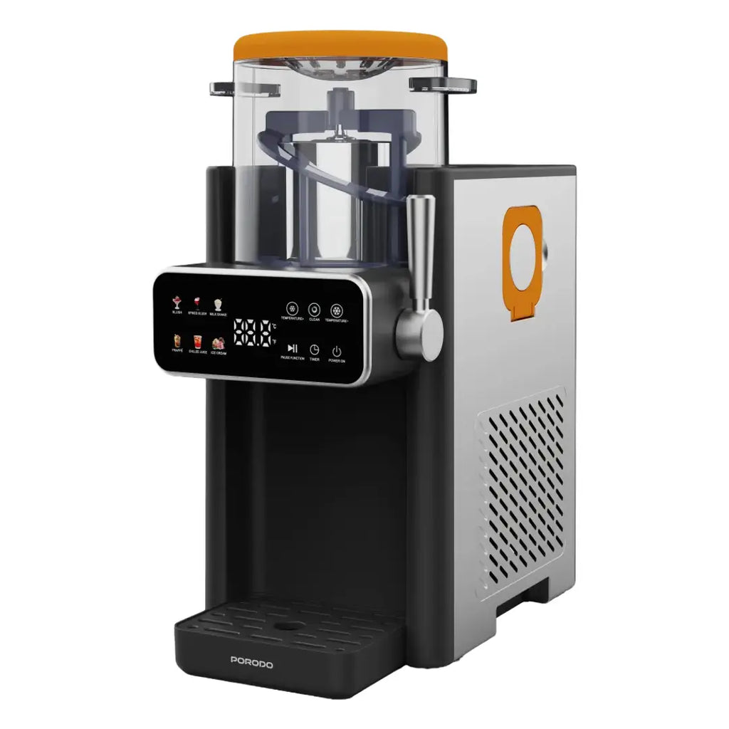 Porodo Lifestyle Frappé Ice Cream & Slushie Maker with Multi-Texture Ice Maker - Black & Orange