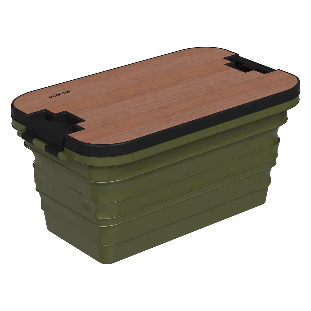Green Lion Folding Basket with Built-In Table - Green
