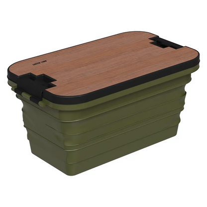 Green Lion Folding Basket with Built-In Table - Green