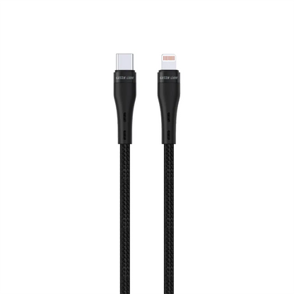 Green Lion USB-C to Lightning Braided Cable 20W - Black